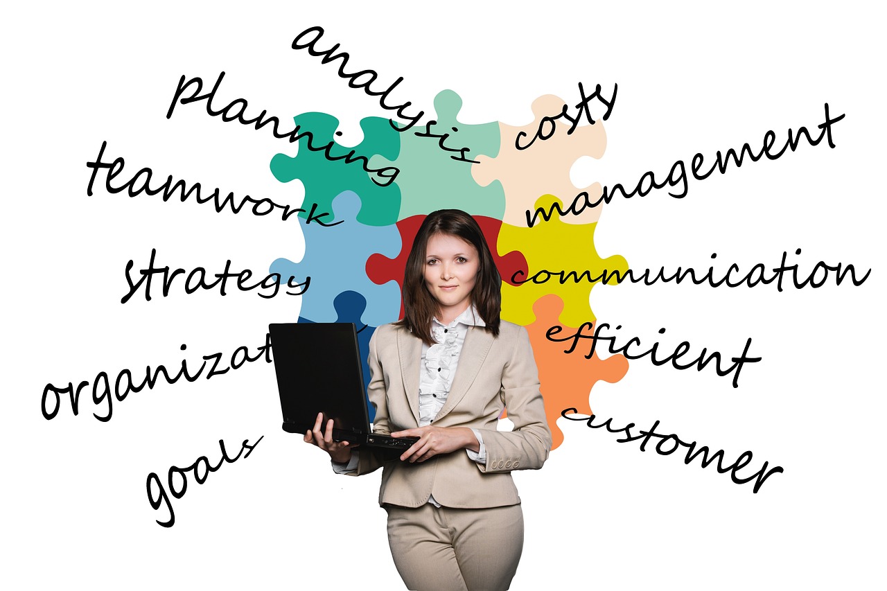 businesswoman, business, puzzle